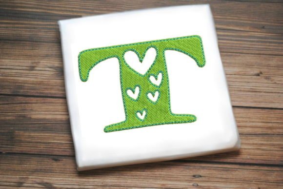 Alphabet Letter T Multi Heart