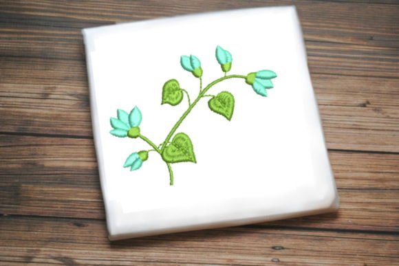 Blue Flowers Heart Leaf