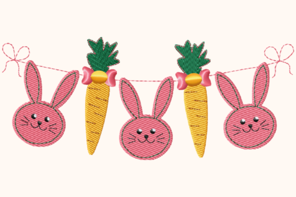 Easter Garland Three Bunnies and Carrots: A Designer Review
