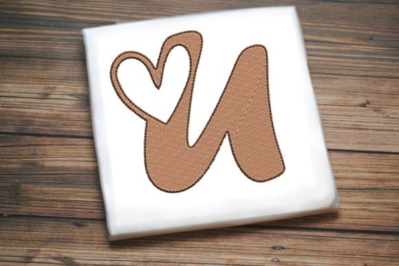 Letter U with Beautiful Heart