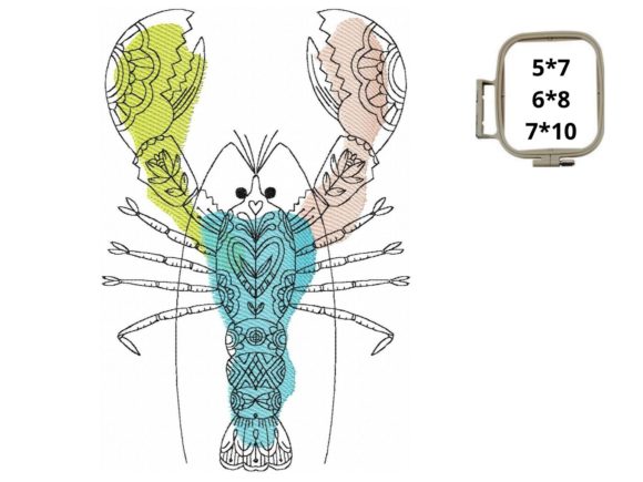 Lobster Watercolor Style: Handmade Gift Embroidery Review