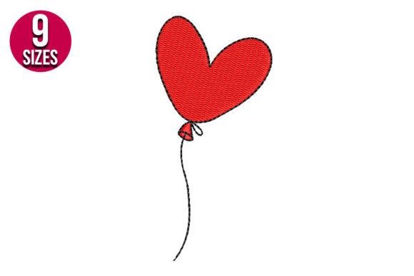 Love Heart Balloon Embroidery Design for Craft Fairs